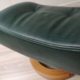 Mid - century leather armchair with footrest with relax function from himolla