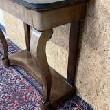 Old mahogany console, styel Restoration, nineteenth, marble top
