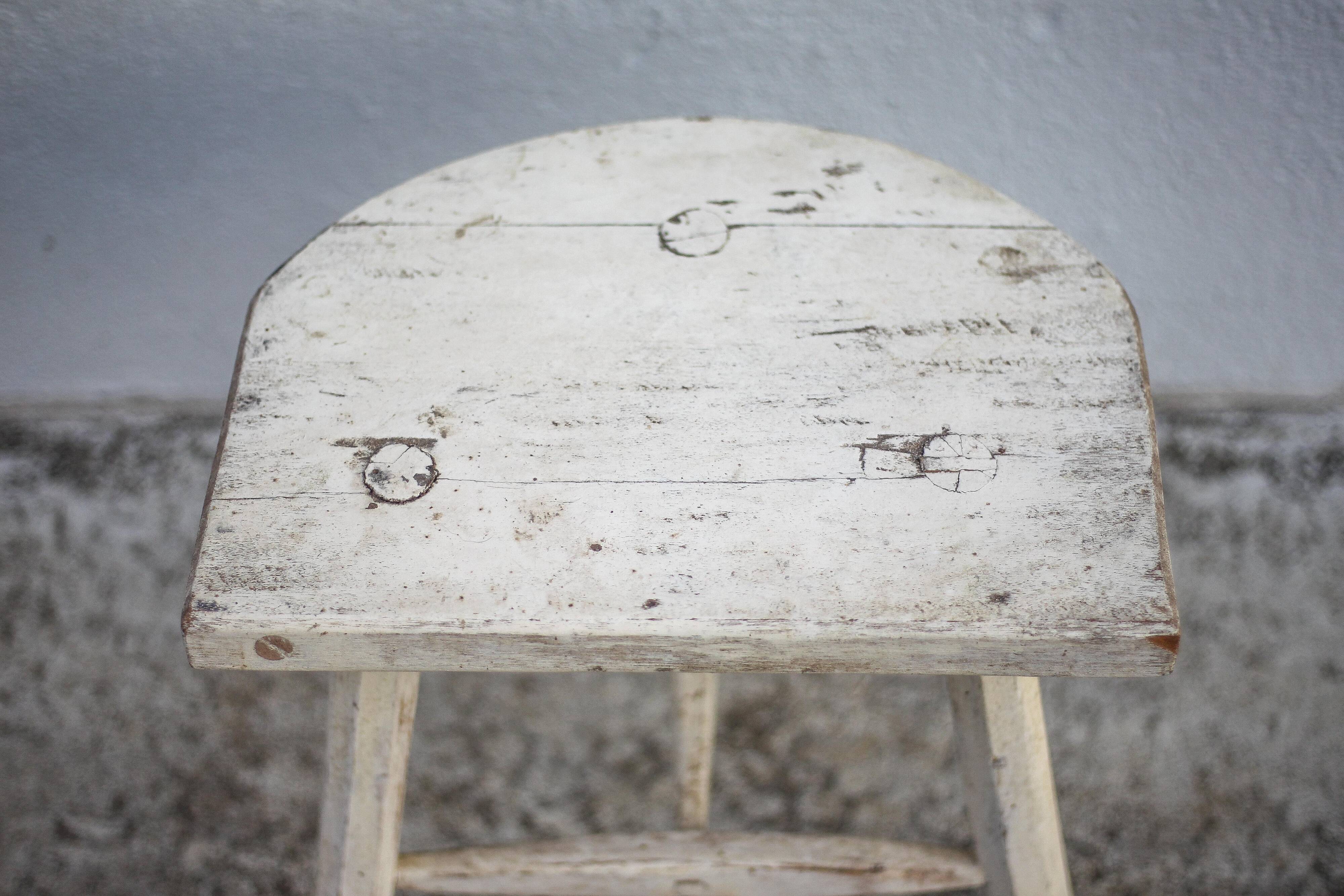 Tripod stool, wooden stool, milking stool, antique stool