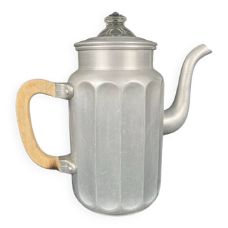 Art deco, aluminum jug with wooden handle circa 1930