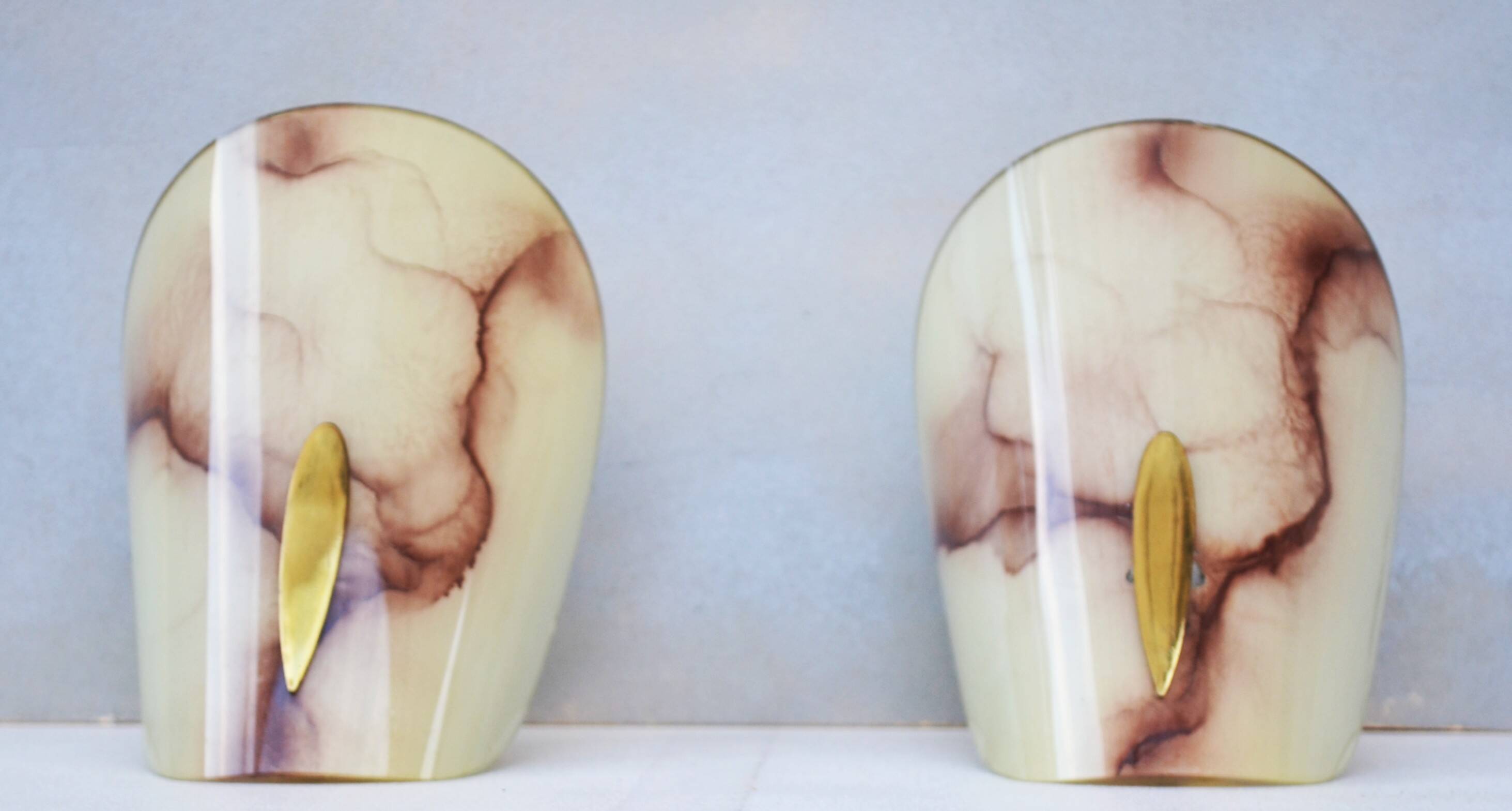 Mid Century Wall Sconces Shades Alabaster Glass Shades