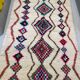 Moroccan Berber rug in cream wool with multicoloured diamonds – 250 × 147 cm
