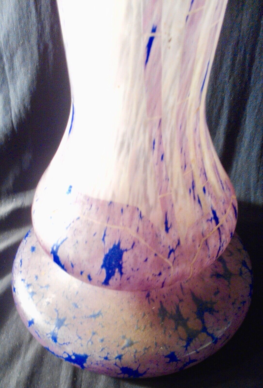 Vase 48 cm papyrus decoration the french glass - charder - schneider