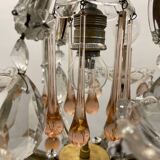 Lustre en forme de larme en verre de Murano rose des années 1950