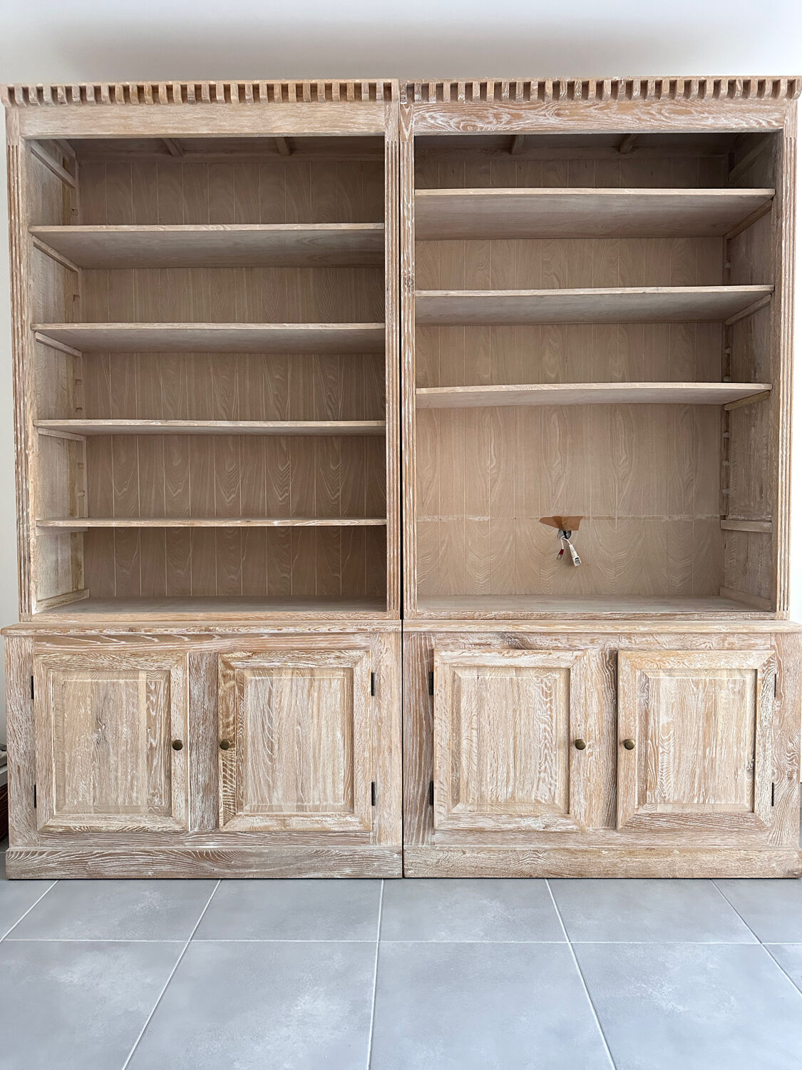 AmPm bookcase in ceruse solid wood