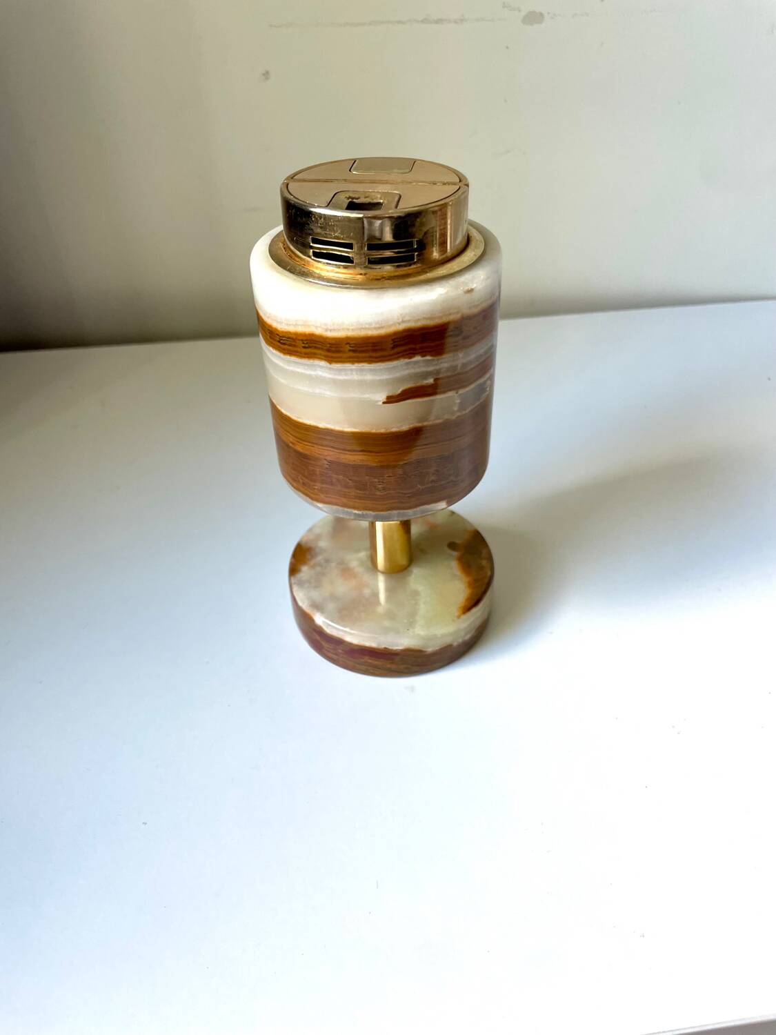Vintage SAROME Japan Table lighter in Marble Onyx