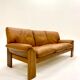 Cognac Leather Sofa By Sapporo For Mobil Girgi, Italy 1970s