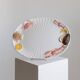 XL White Ceramic Oval Seafood Plate, 1980s Japan, Hand-Painted Relief, Vintage Decor