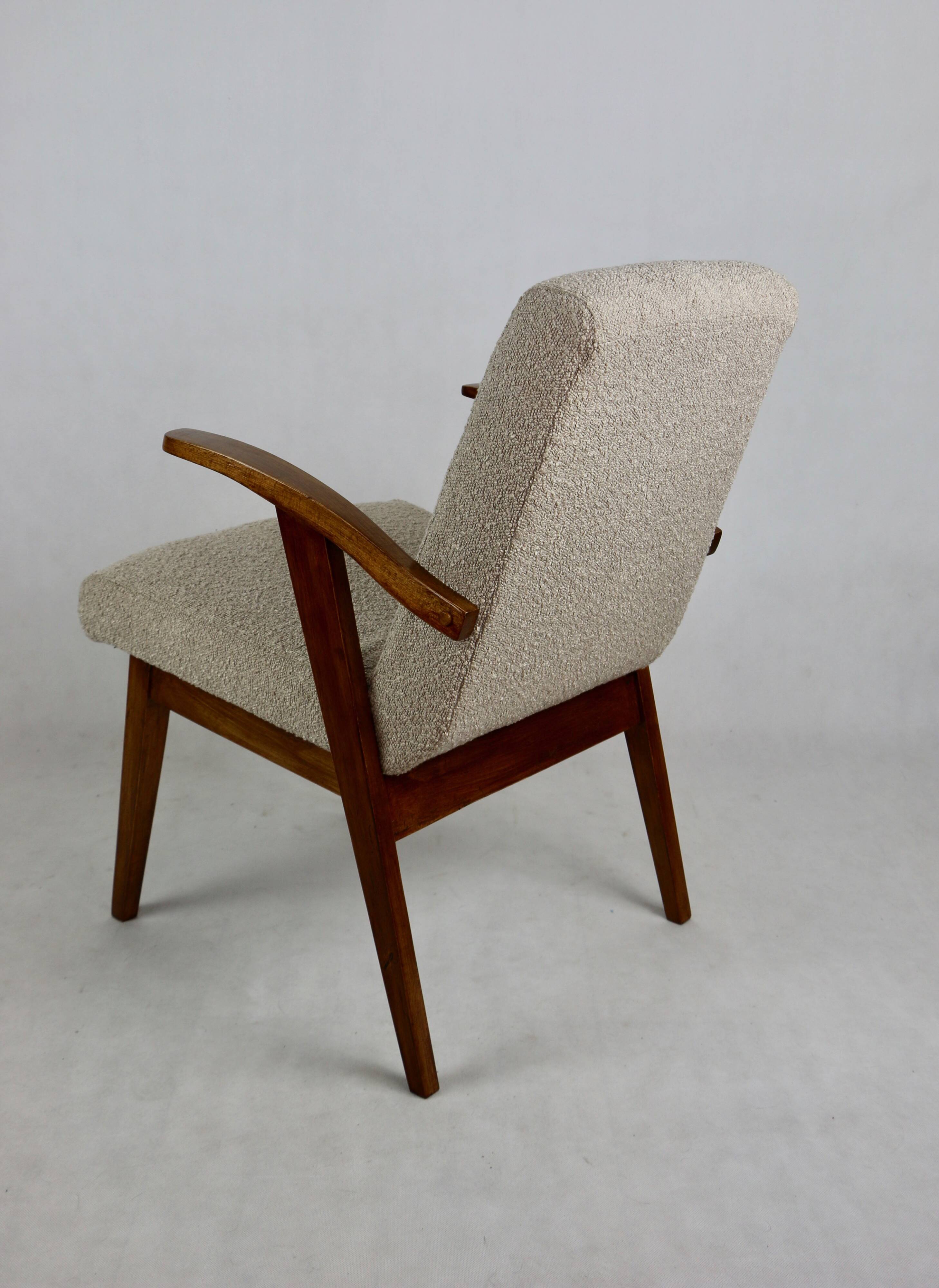 Armchair chair 300-123, design by M. Puchała beige boucle