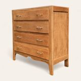 Commode vintage chêne brut massif 1950