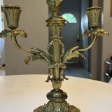 Set of two bronze candlesticks