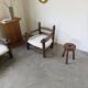 Three-legged shepherd stool oak
