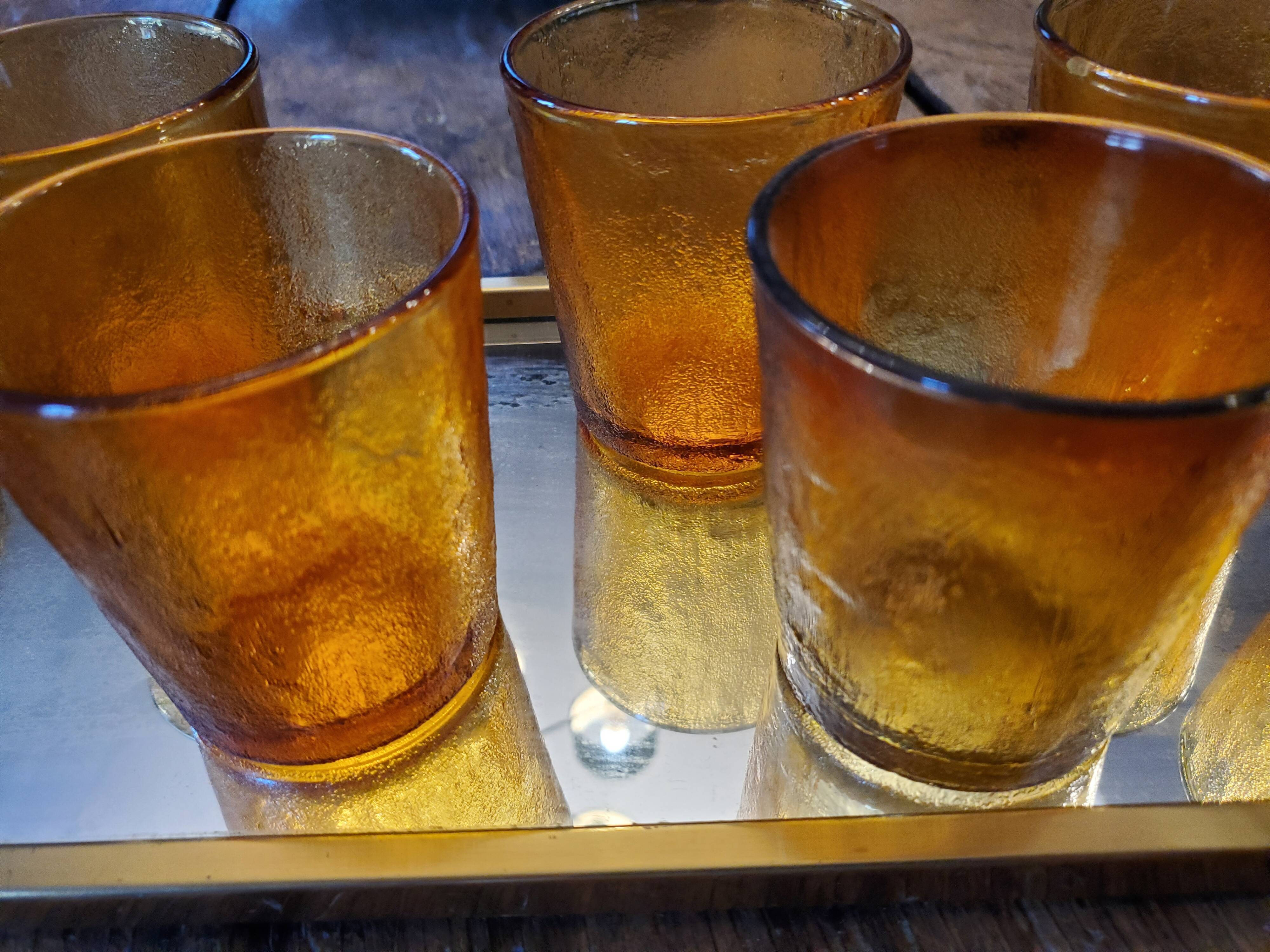 Lot de 6 verres ambré 70