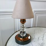 Lampe à poser en cuivre et verre art déco années 30