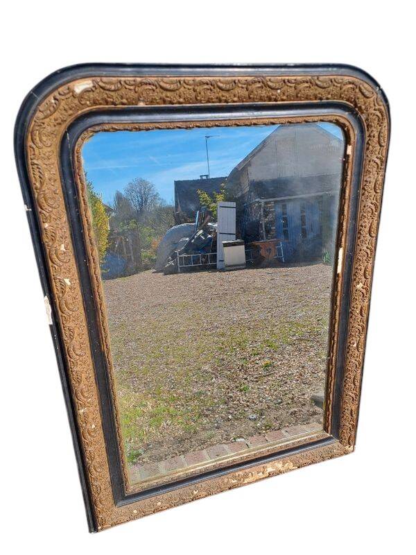 Louis Philippe black and gold mirror
