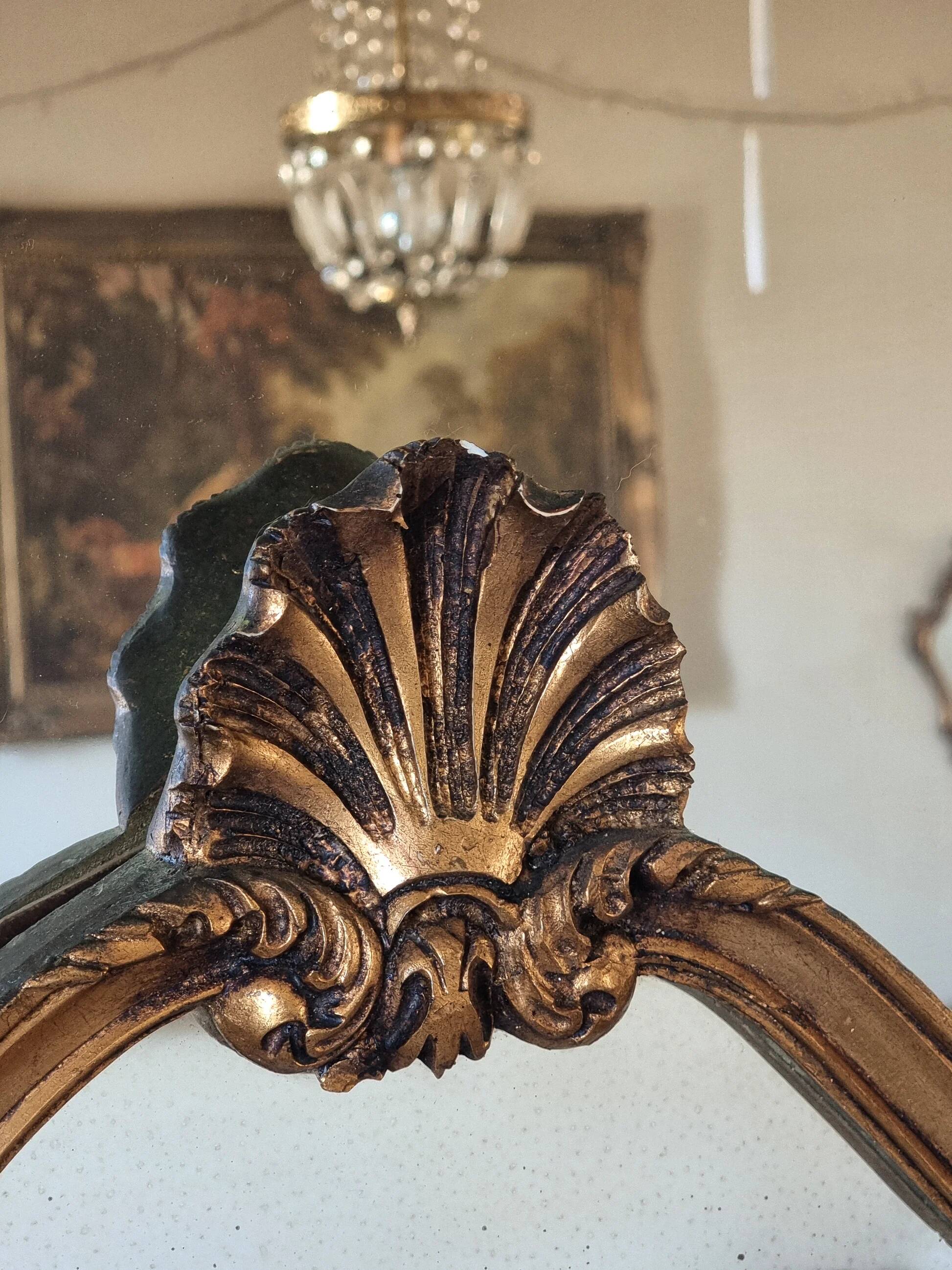 Large gilded rococo mirror