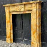 Cheminée De Style Louis XVI En Marbre Jaune De Sienne Vers 1880