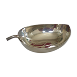 Silver metal gravy boat leaf shape