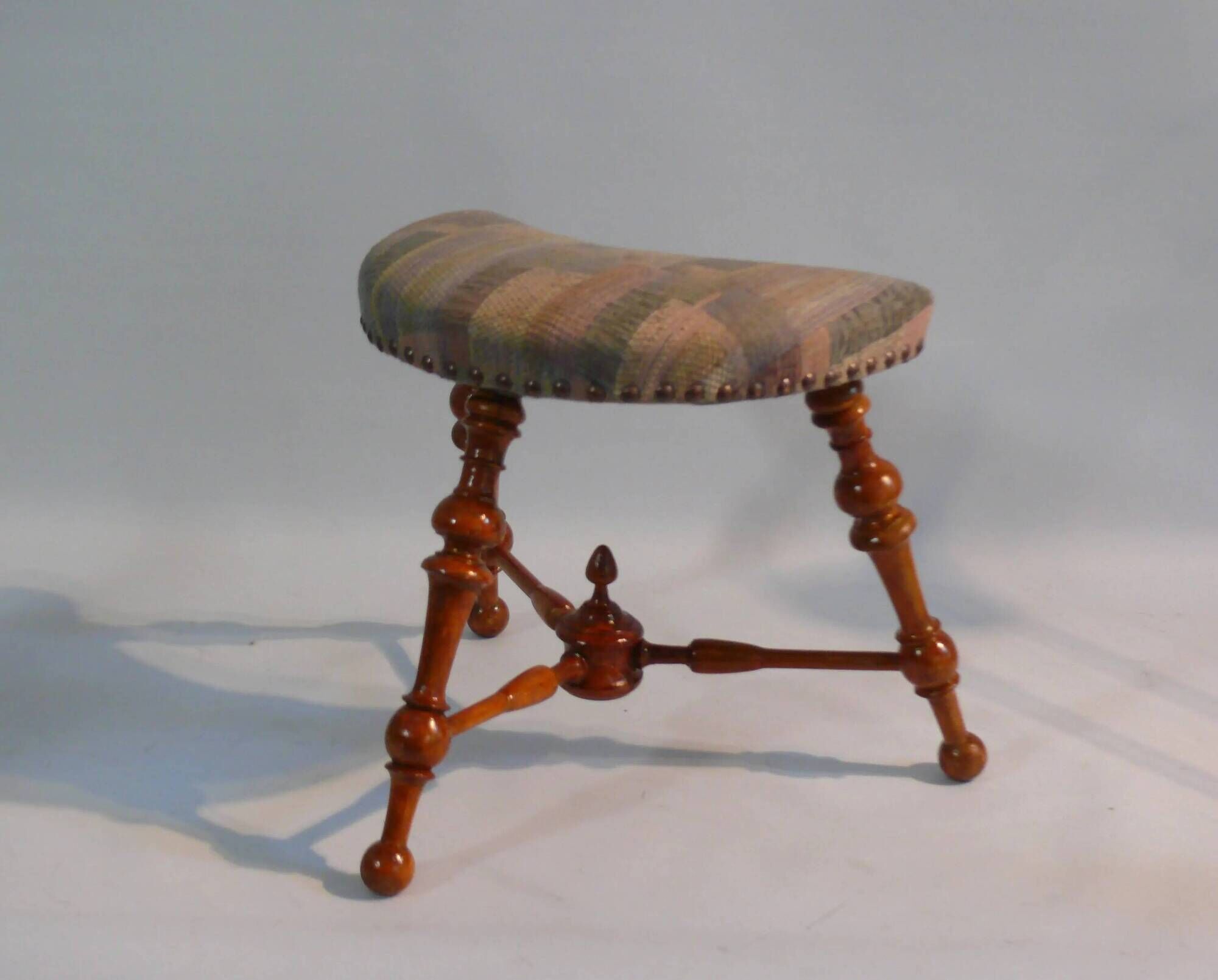 Victorian Stool, Three Legs, Upholstered Stool, Footstool, Vintage