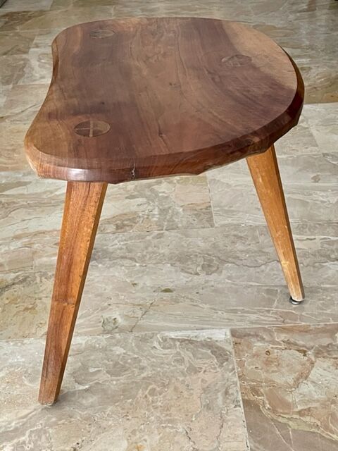 Vintage wooden tripod stool 1950