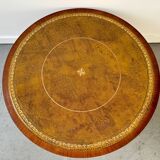 Regency Style Round Coffee Table Leather Top