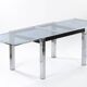 Smoked glass table with chromed metal legs La Metal ARREDO - Milano