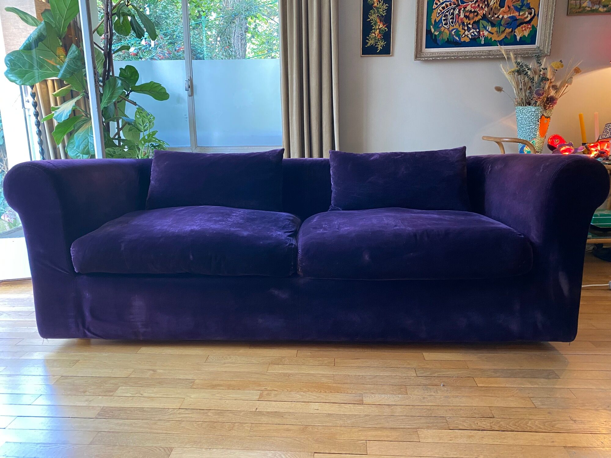 Louis Velvet Eggplant sofa 3-seater Habitat