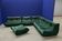 Ensemble de salon en velours vert bouteille Togo par Michel Ducaroy pour Ligne Roset, ensemble de 5 pièces.