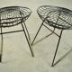 Set of two metal wire stools KM05 designed by Cees Braakman for Pastoe, 1950s