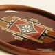 Old Oval Art Deco Wooden Plate - Bakelite Glass - Geometric Pattern