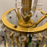 Lustre en cristal et laiton des années 1960