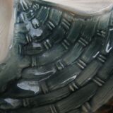 Oyster dish in majolic or dabbling for 12 shells