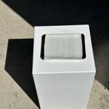 Trio of small rectangular serving dishes white and black Indonesian ceramic 21x16