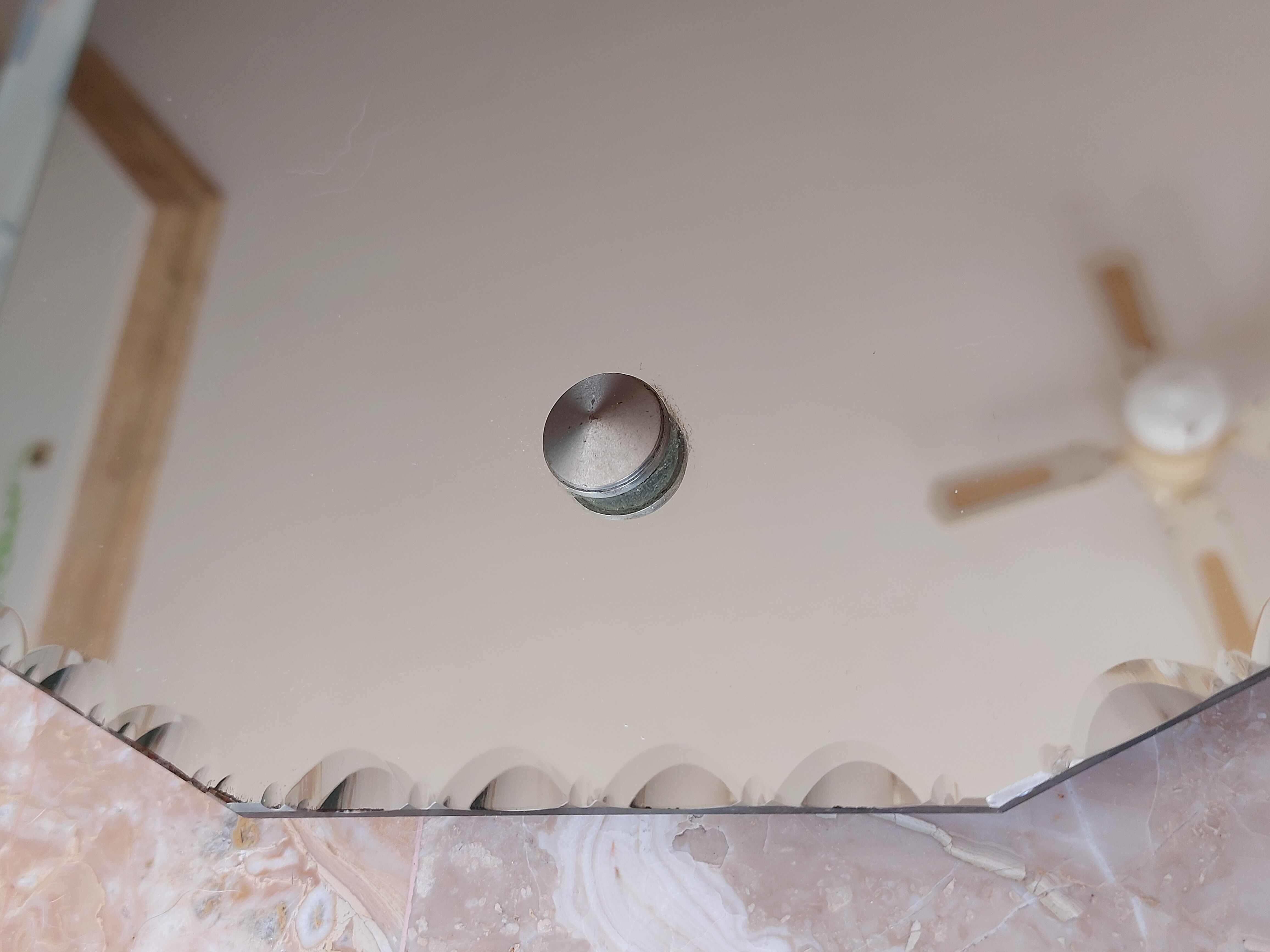 Miroir mural ancien rond biseauté art déco
