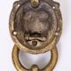 Gilded Bronze Lions head Door Knocker . Early 20th Century Hollan