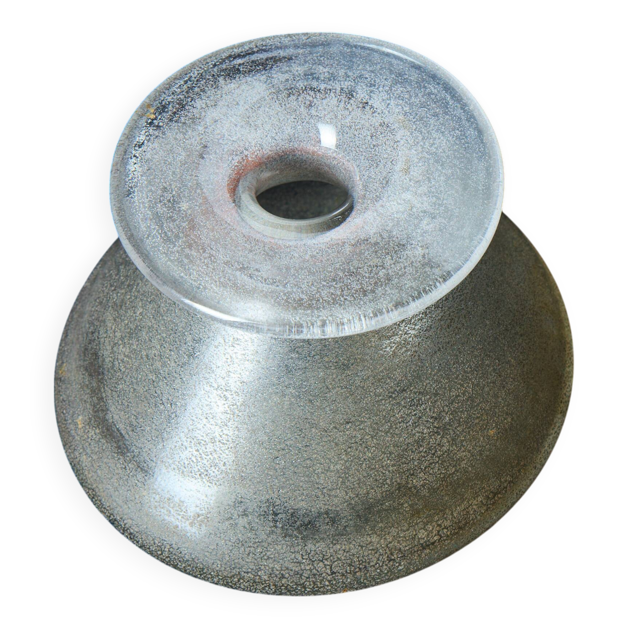 Vintage mouth-blown bubbled glass soliflore