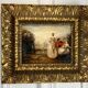 Painting / oil on canvas signed (romantic scene) very well framed