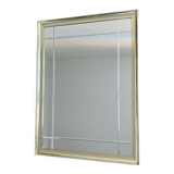 Vintage hollywood regency gold facetted mirror, 80s wall mirror