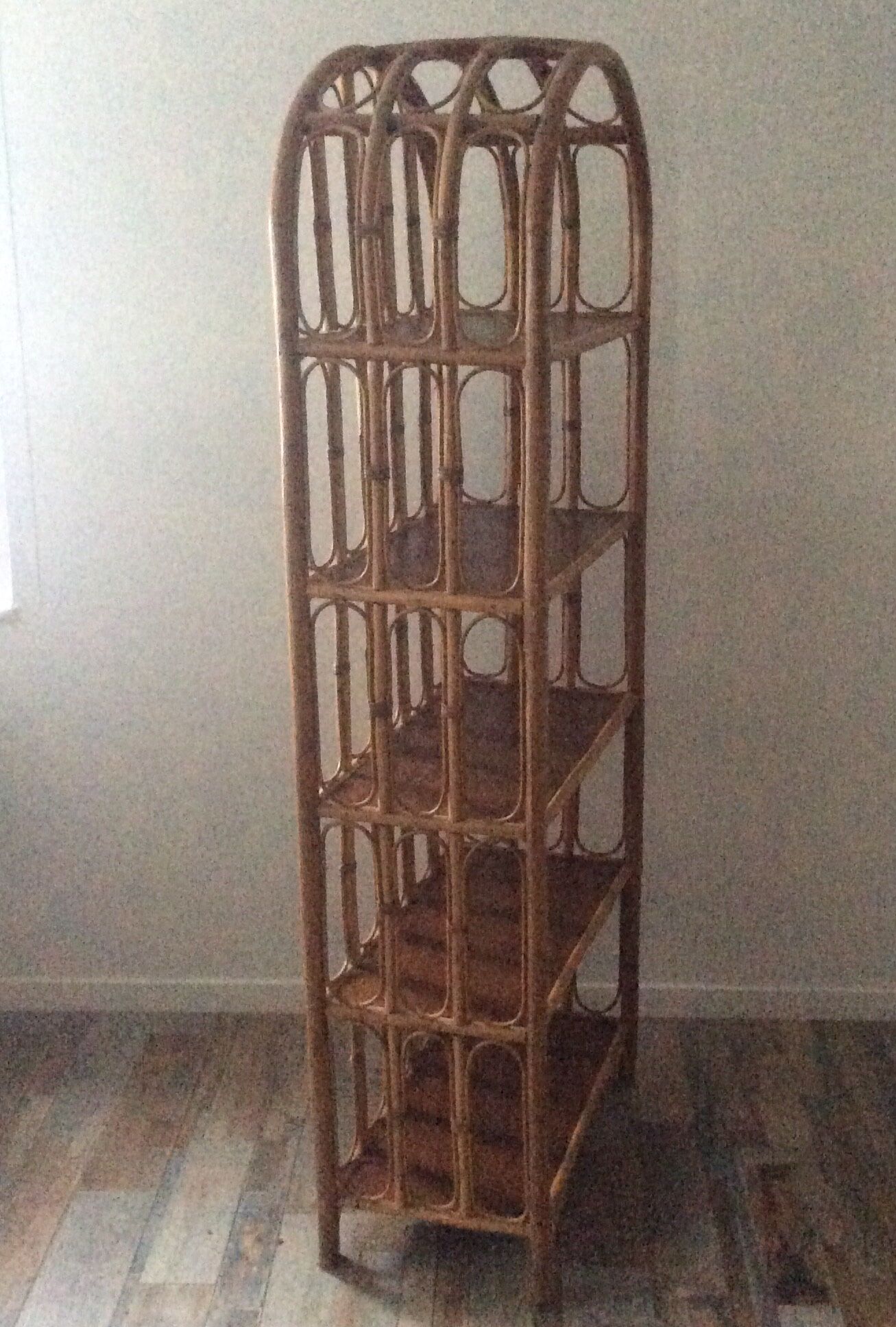 Lot 2 vintage bamboo shelves