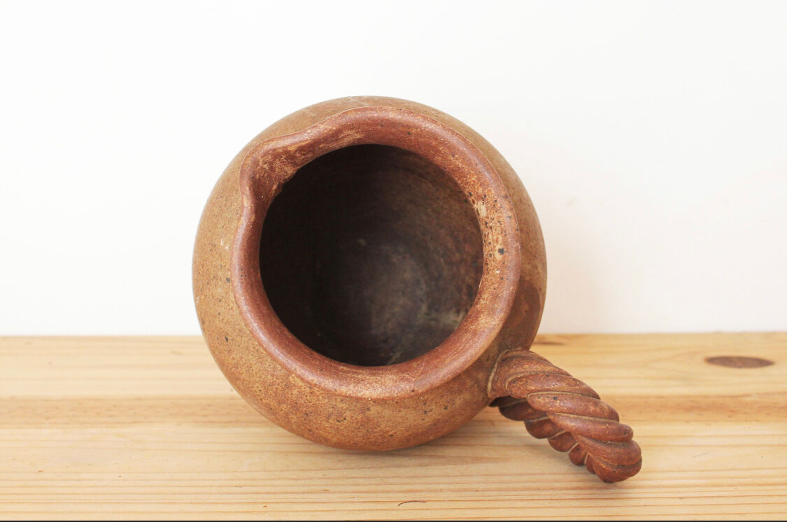 Pitcher, Vintage ceramic vase, stoneware, Braided Cove / Vallauris/ Made in France