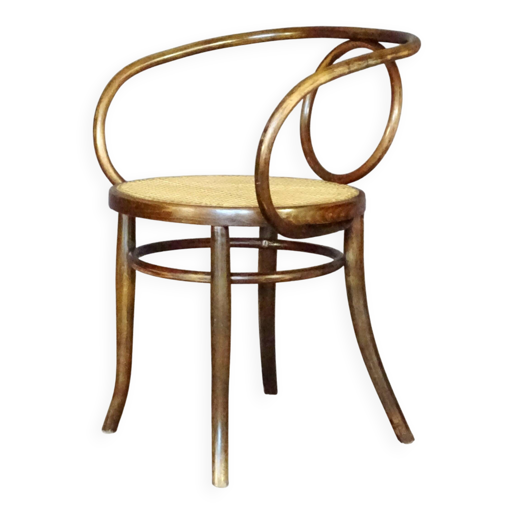Le Corbusier armchair by Fischel 1890 caned, not Thonet.