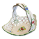 Vintage white openwork ceramic basket with flower decoration for lancel