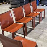 Cassina 6x Cab 412 burgundy by Mario Bellini NP : 9000€