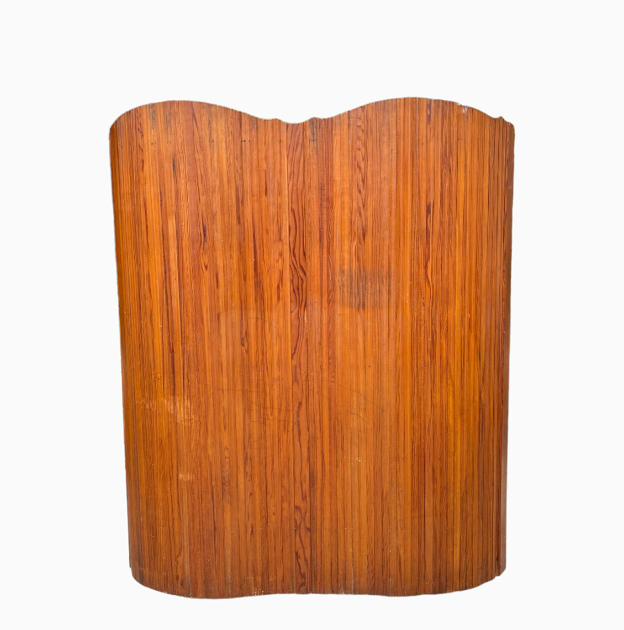 Wavy wooden screen circa 1950, Baumann by SNSA
