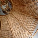 Vintage rope pendant light , 1970s