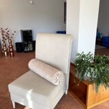 Fauteuil lounge à dossier roulé, années 2000