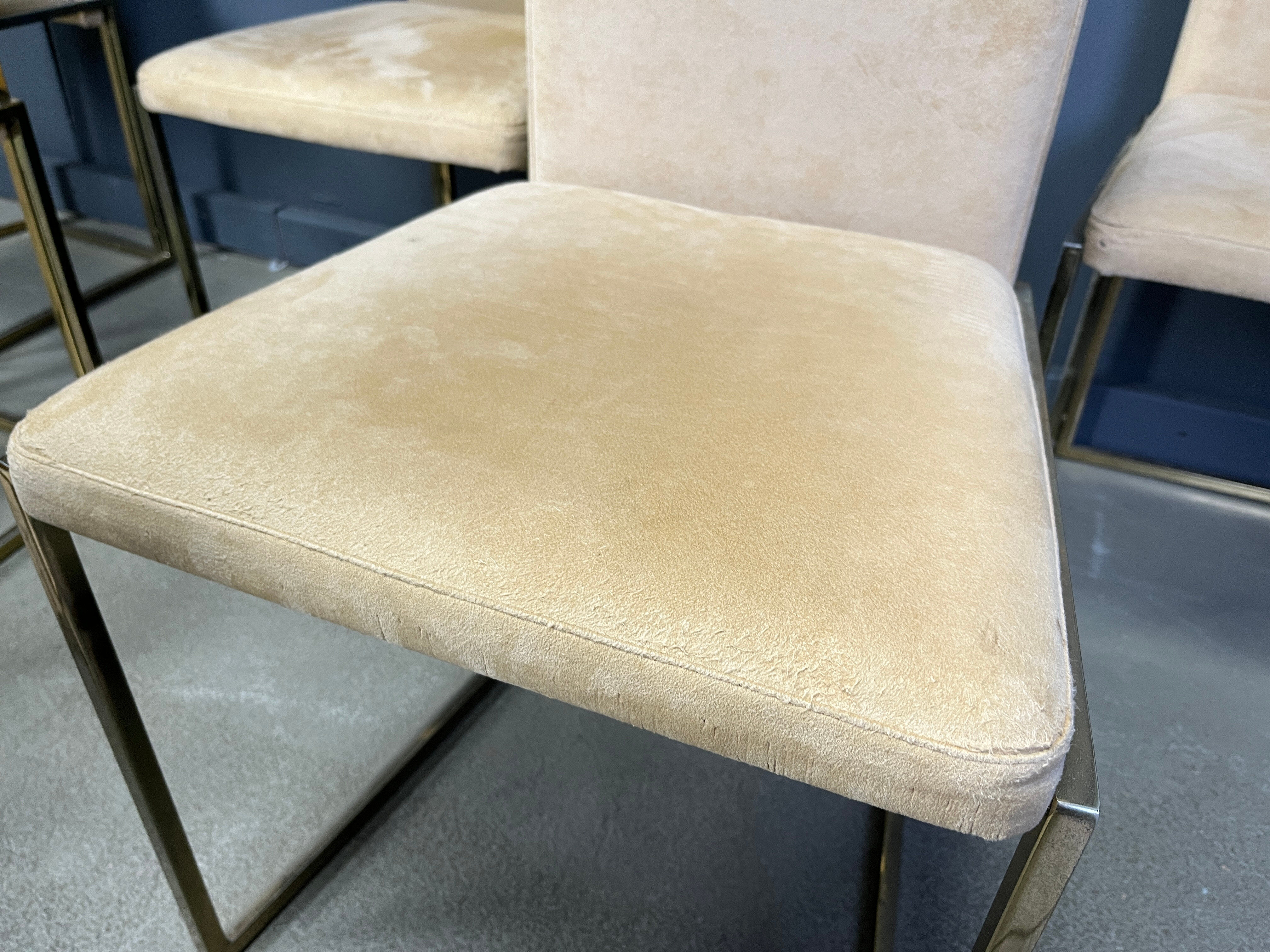Vintage brass dining chairs by Belgochrom, 1970s