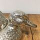 Duck-shaped terrine in silver metal