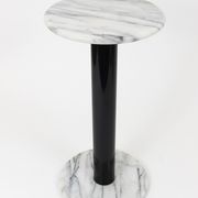 Postmodern pedestal table / plant stand in white Carrara marble, Italy, 1980s
