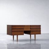 Vintage Mid-Century Modern Brown Teak Desk, 1960s